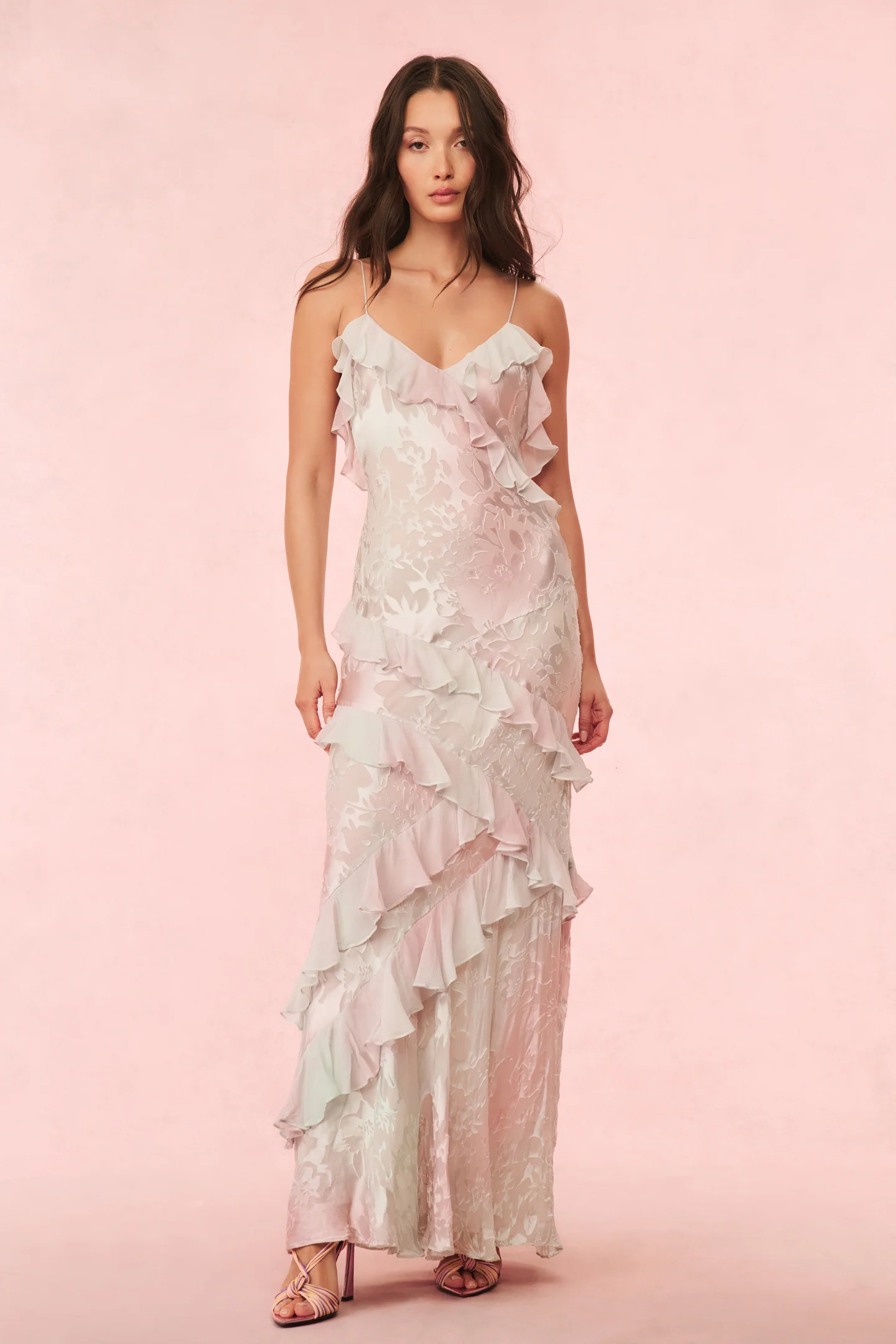 Rialto Pastel Ruffle Maxi Dress - LILAC SPRING - Mymoui