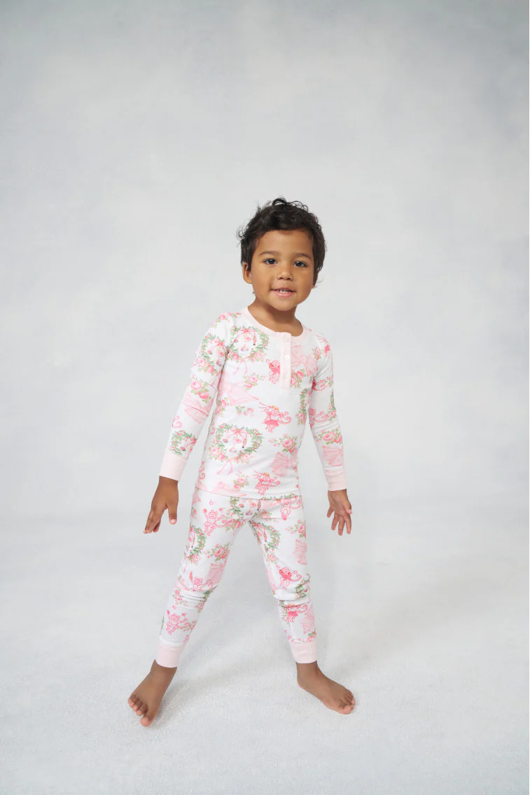 LoveShackFancy x Roller Rabbit Kids Unisex Merry Monkey Beaux Pajamas - Mymoui