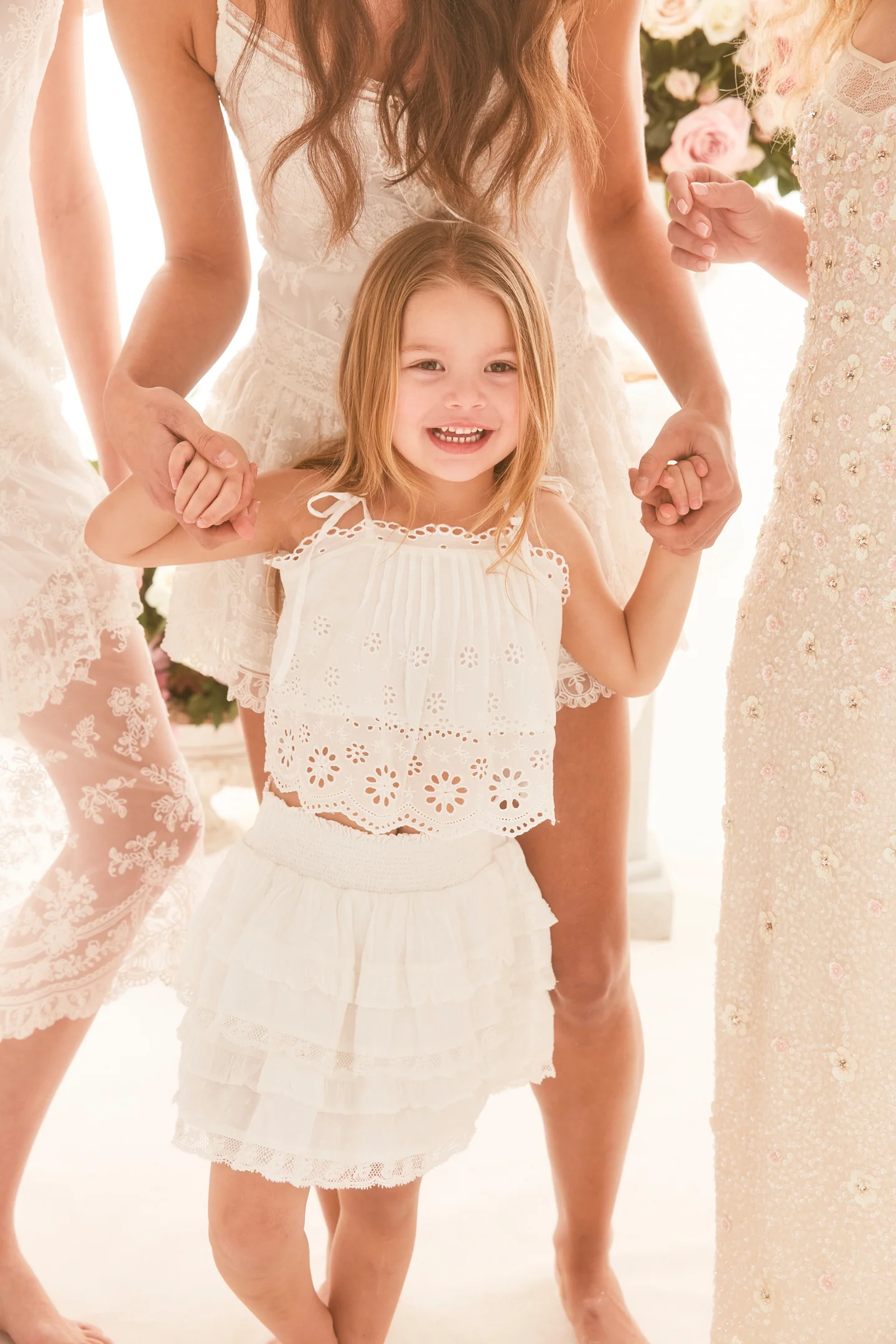 Girls Galine Eyelet Lace Top - Mymoui