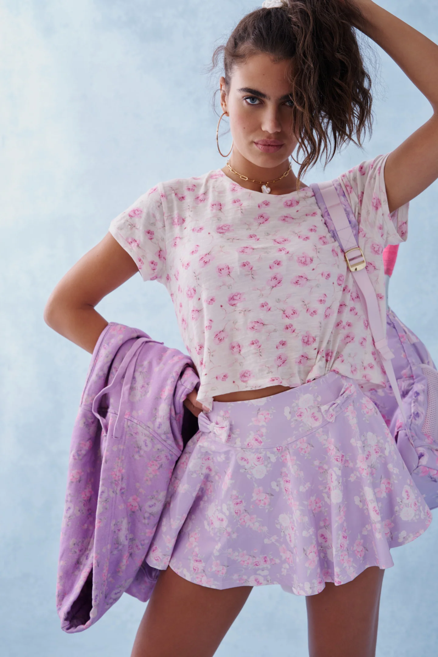 Corene Floral Active Skort - HIBISCUS - Mymoui