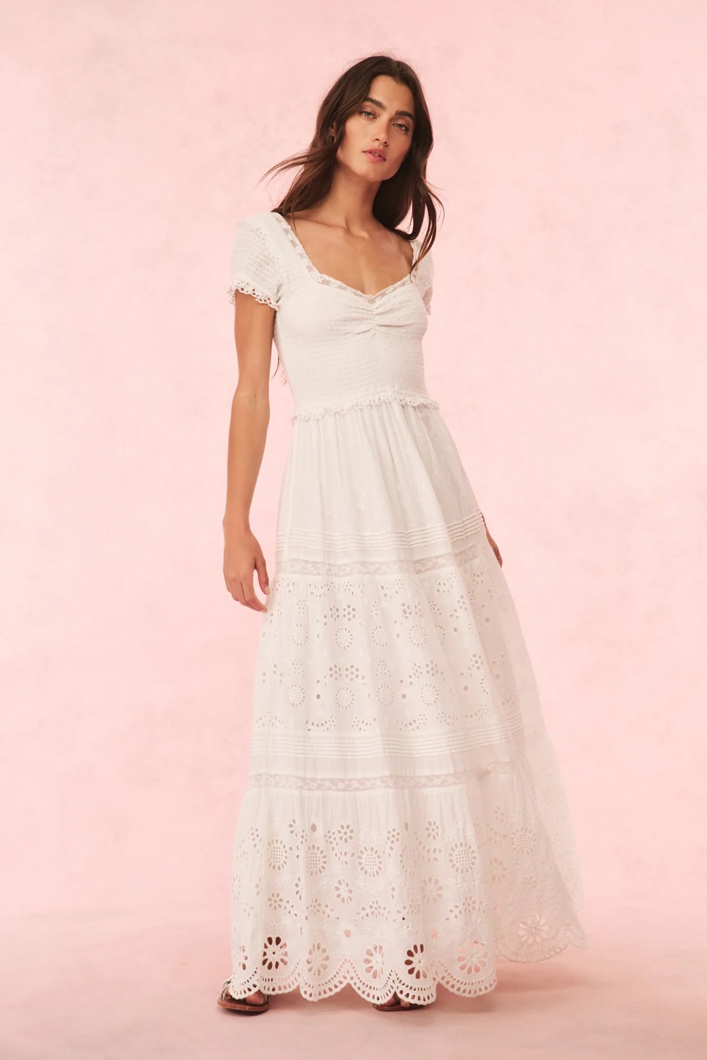 Bisolet Eyelet Lace Maxi Dress - Mymoui
