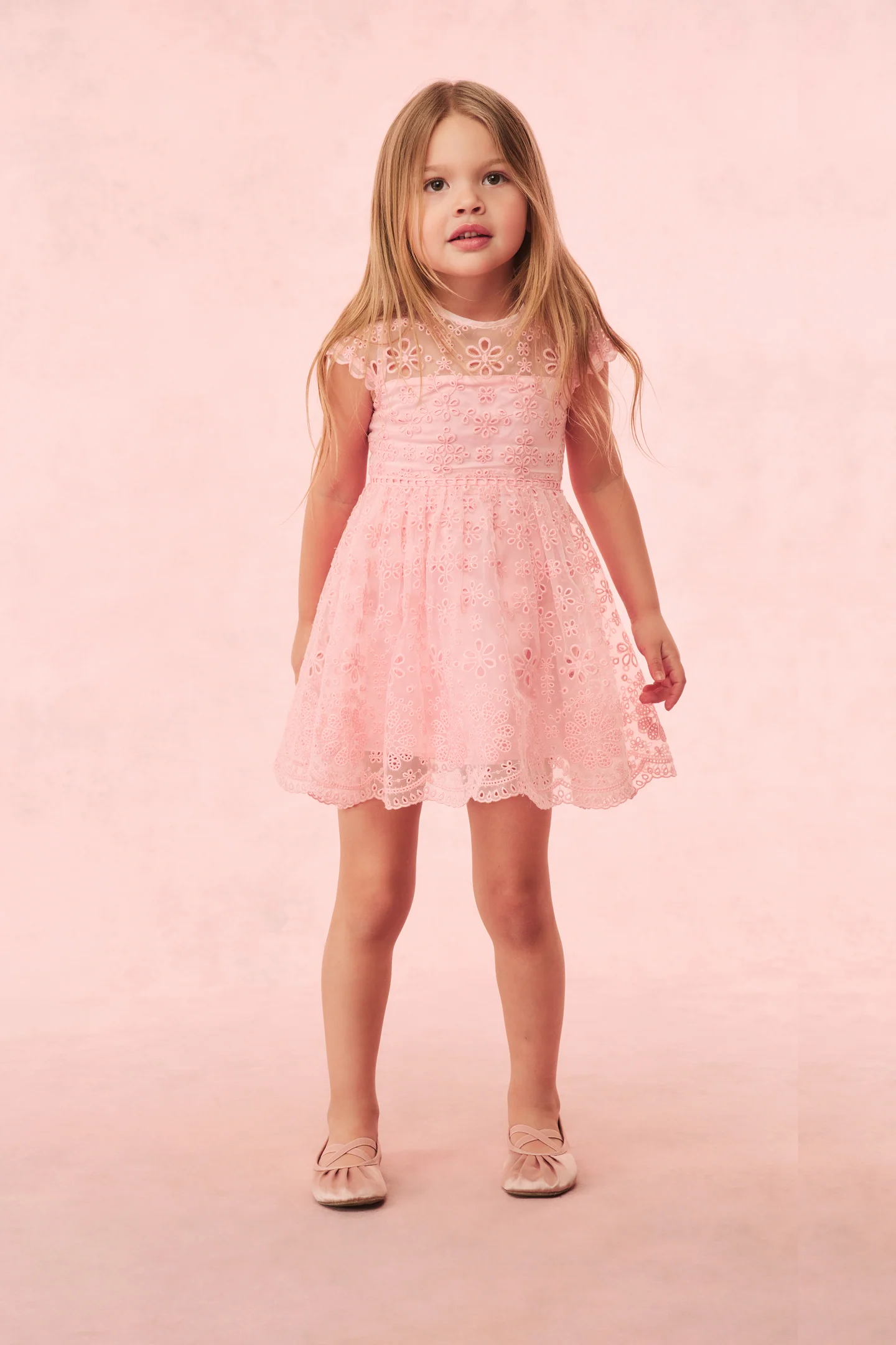 Girls Kappy Floral Eyelet Dress - Mymoui