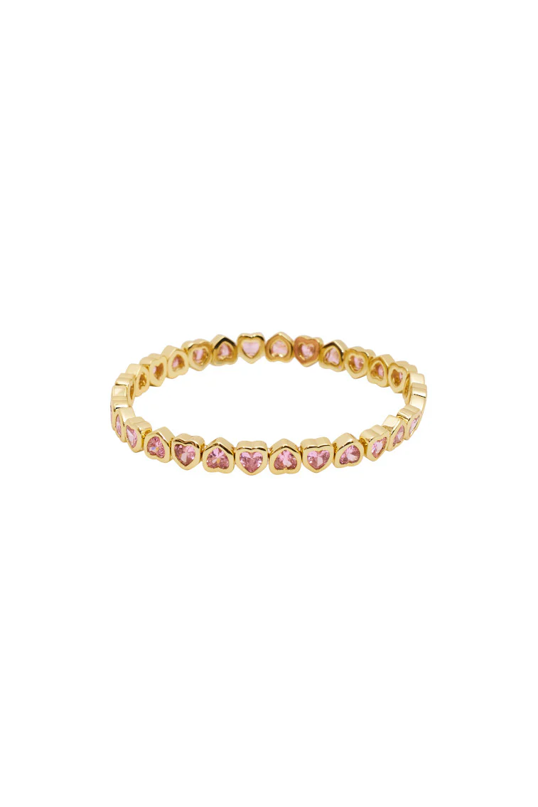 Erin Wachs Small Heart Stretch Bracelet - PINK - Mymoui