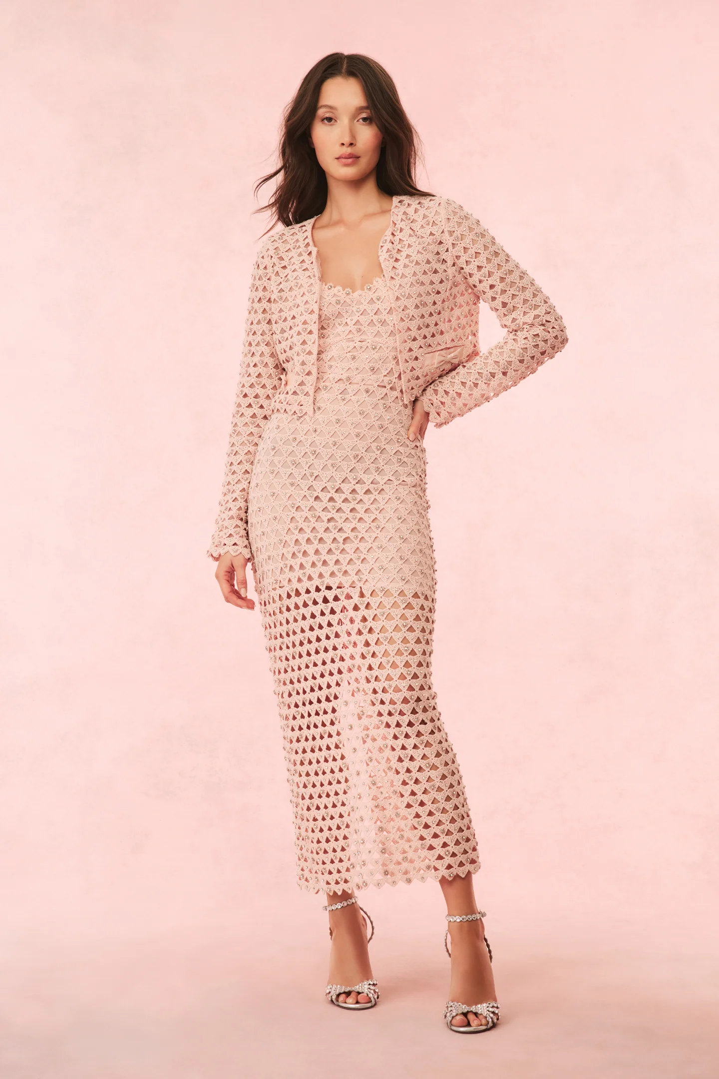 Alaya Rhinestone Cotton Lace Jacket - Mymoui