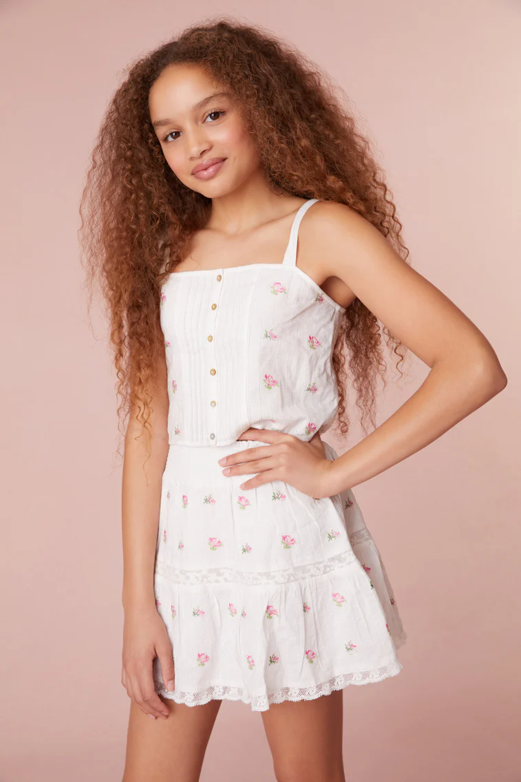 Girls Mini Floral Tank - Mymoui