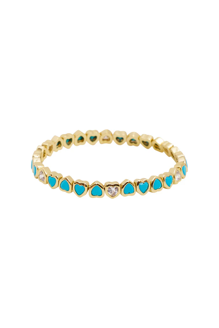 Erin Wachs Small Heart Stretch Bracelet - BLUE - Mymoui