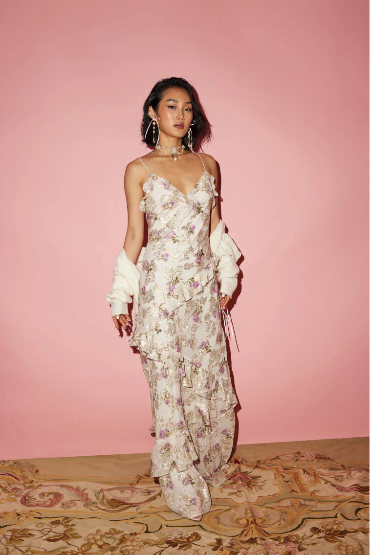 Rialto Floral Silk Maxi Dress - Mymoui