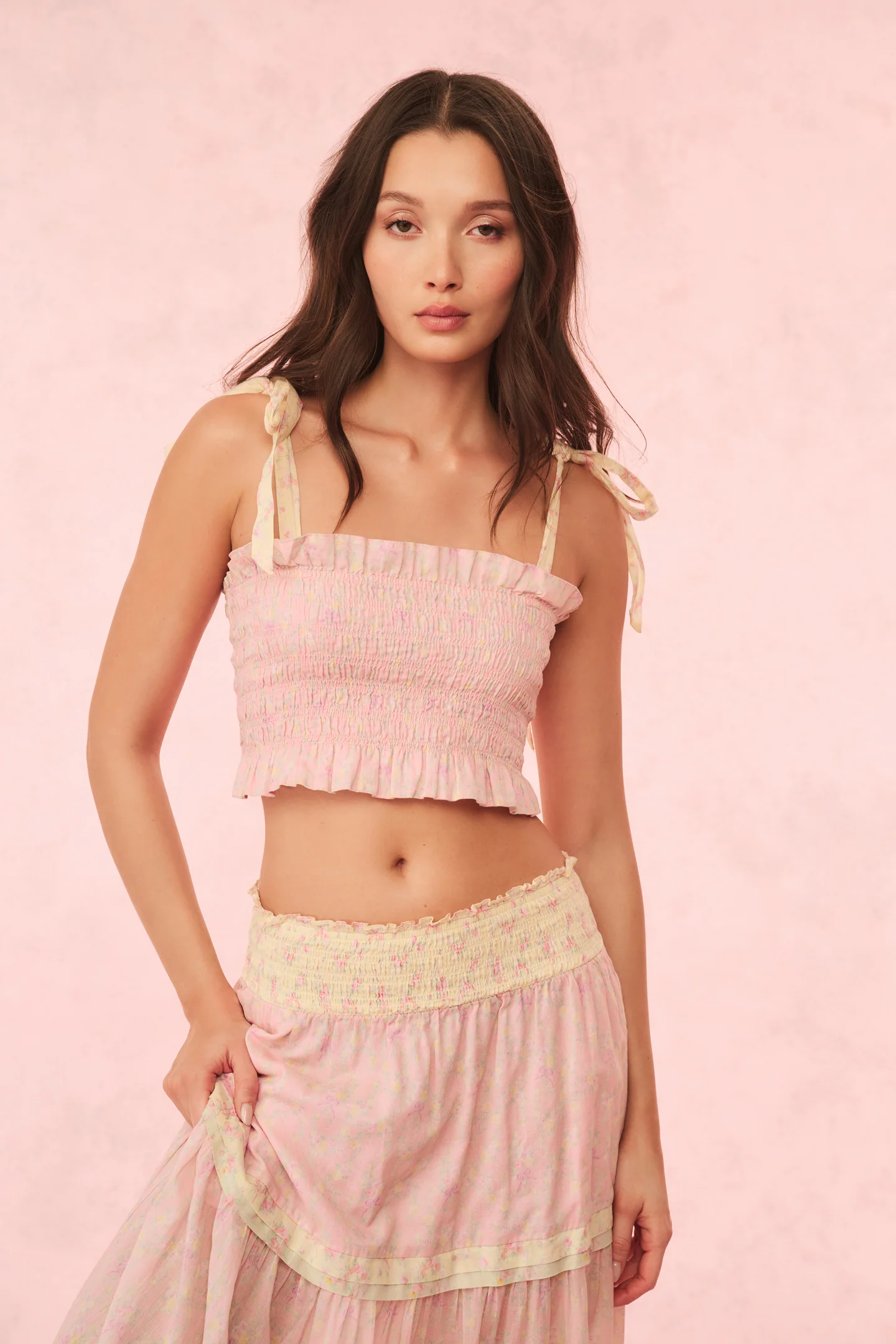 Corbin Cotton Mixed Print Top - Mymoui